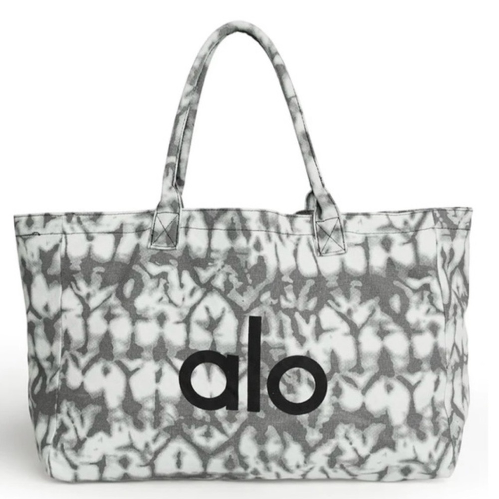FINAL PRICE! Alo Yoga Oversized Iconic Shopper Tote Bag in Gray 100%  Cotton Bag - Picture 5 of 11
